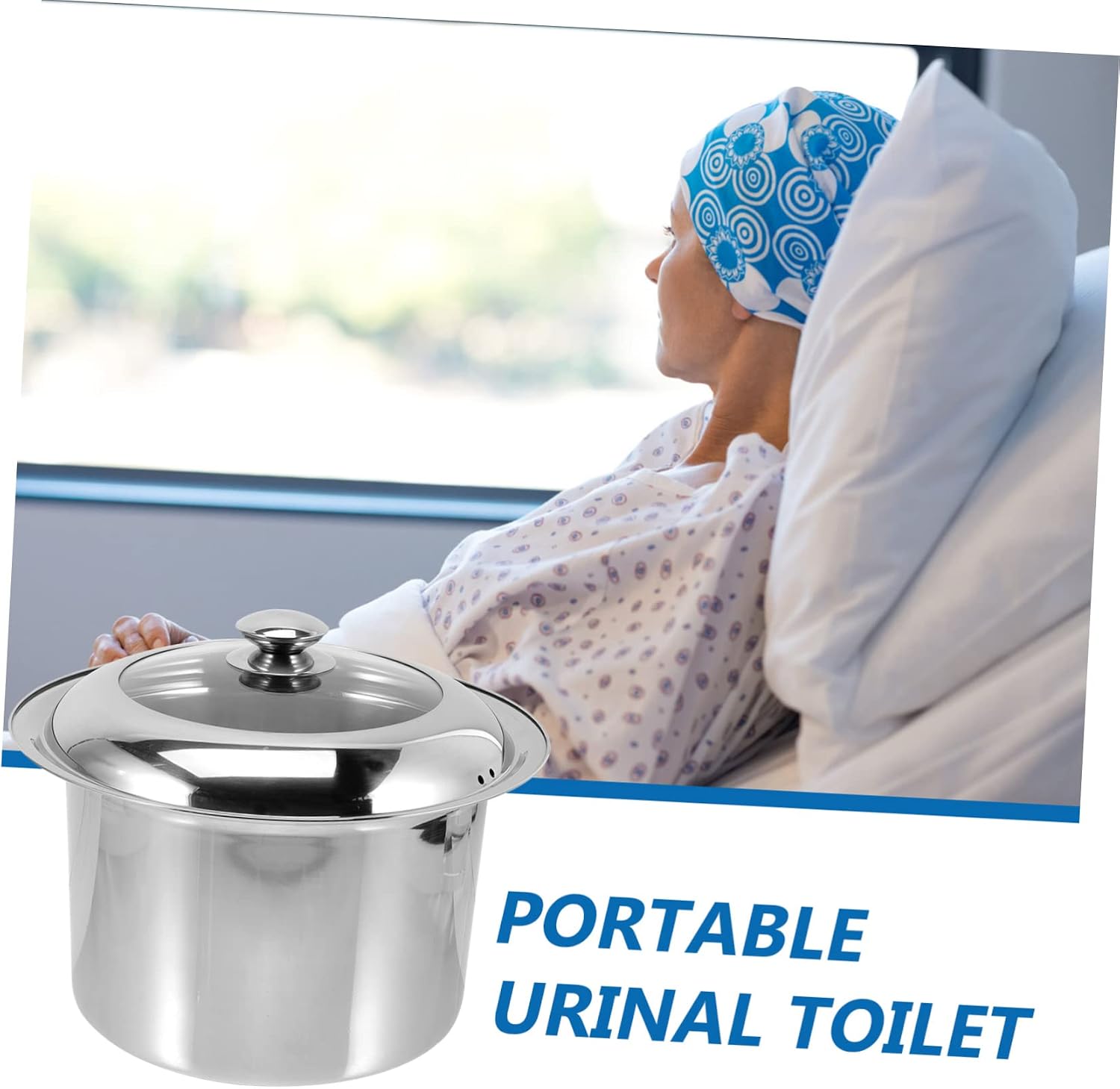 Stainless Steel Chamber Pot Urine Storage Container Covered Night Urinal for Ages