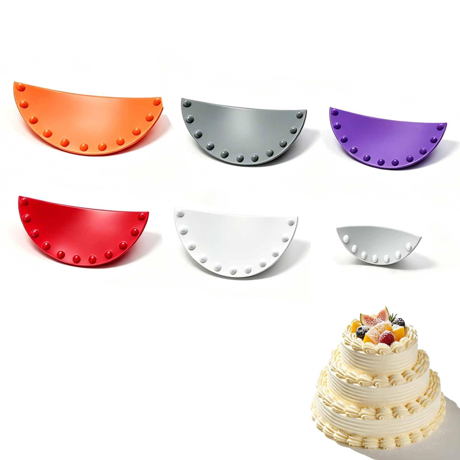Règle d'arc de plusieurs tailles pour décorer un gâteau d'anniversaire et espacer les volants