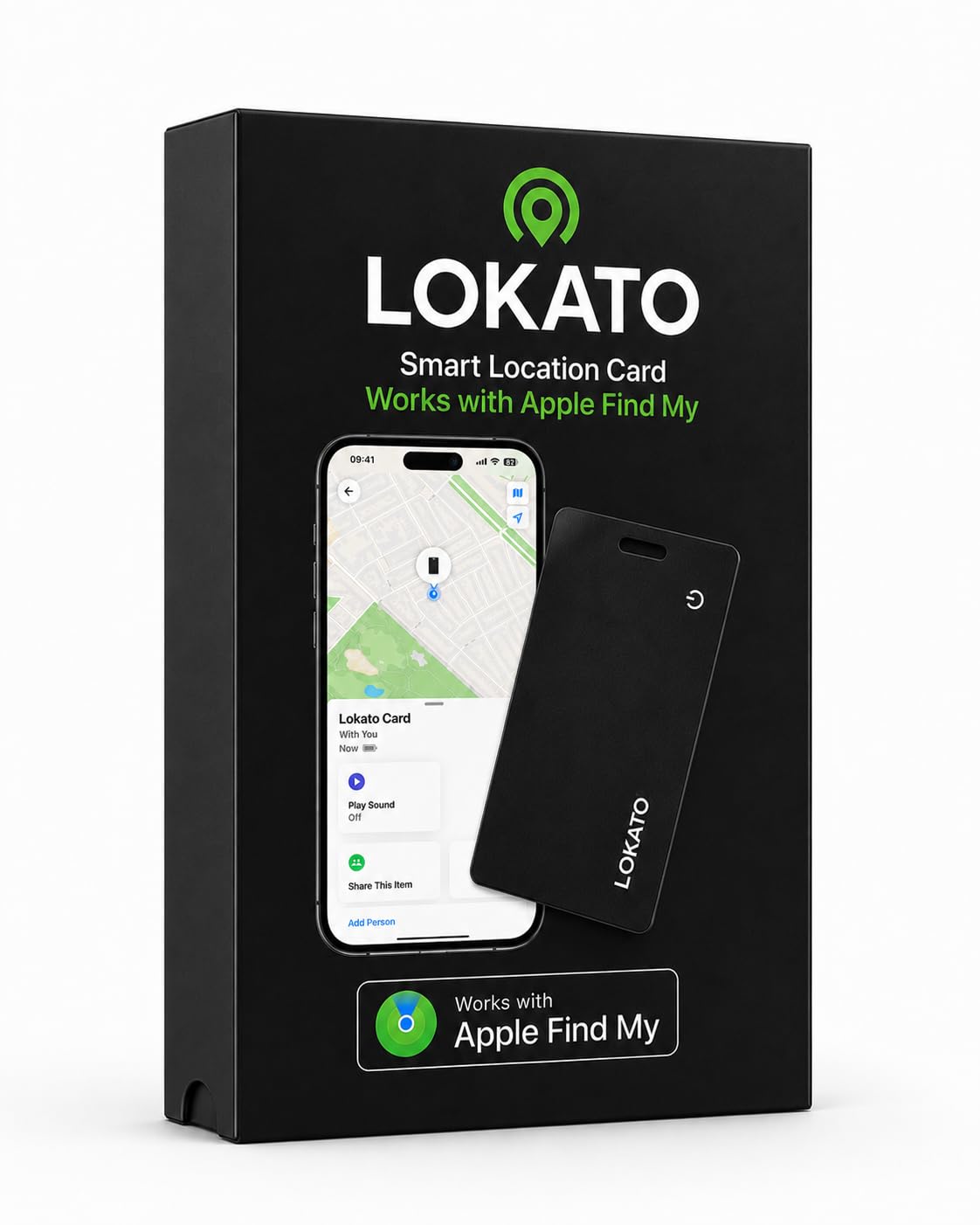 LOKATO Carte de Localisation Rechargeable Compatible Apple Find My