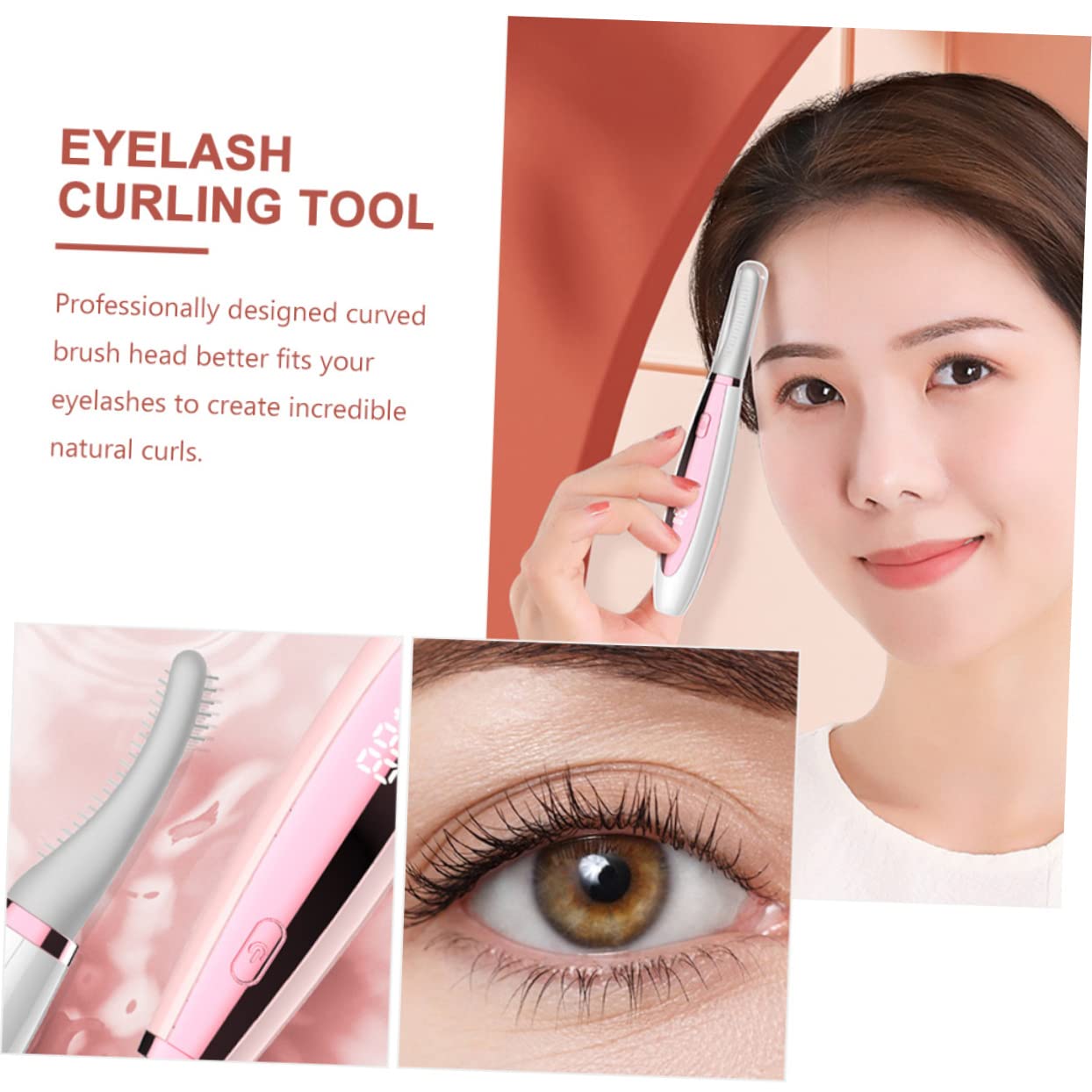 Beavorty 2piezas Rizador De Pestañas Eléctrico Portátil Usb Recargable Calentador Térmico Para Curvado Natural y Duradero Herramientas De Maquillaje Para Mujeres