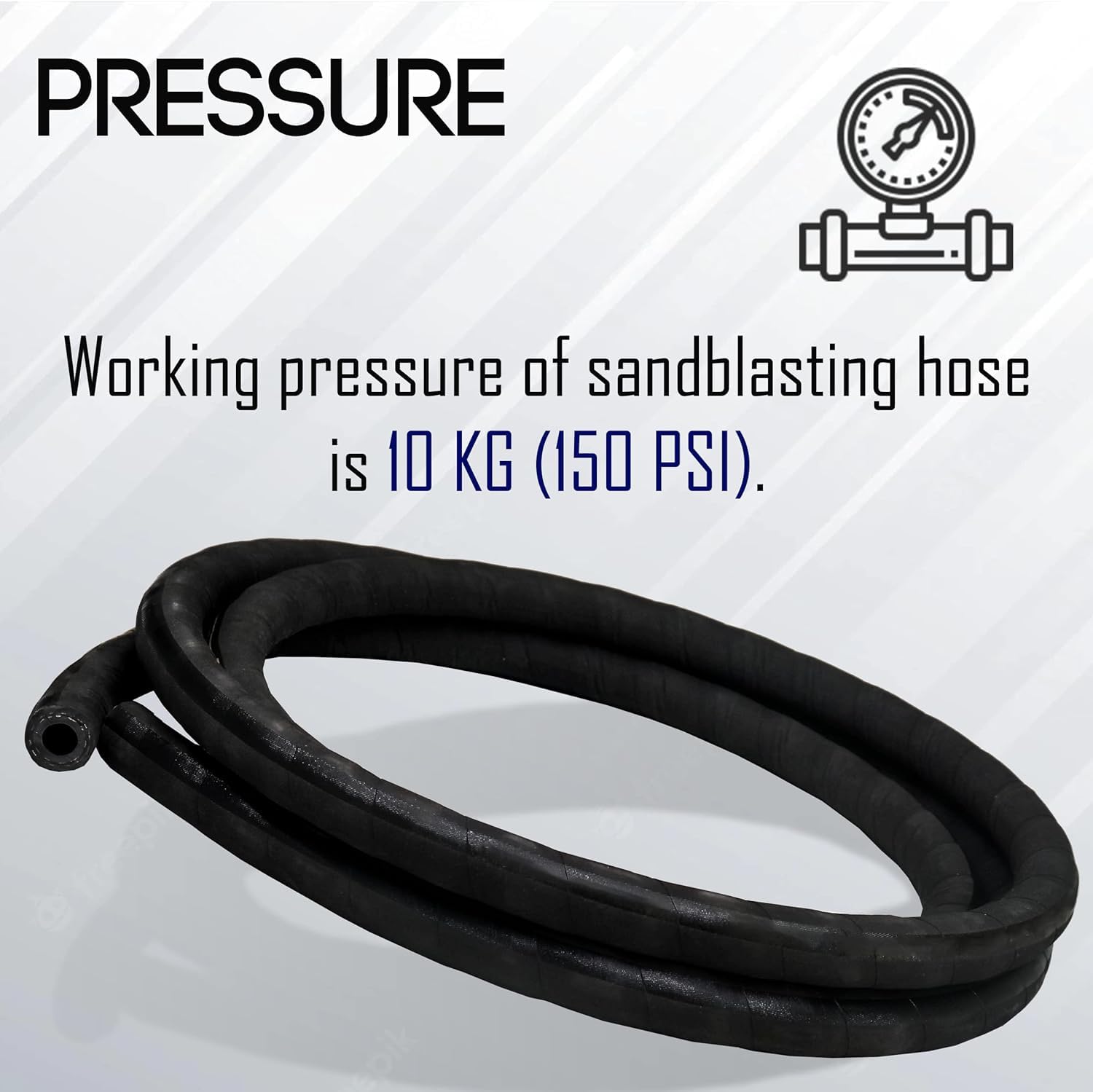 4-Ply Blast Hose - 50 Foot Industrial Sandblasting Hose 4-Ply Blast Hose - 50 Foot Industrial Sandblasting Hose