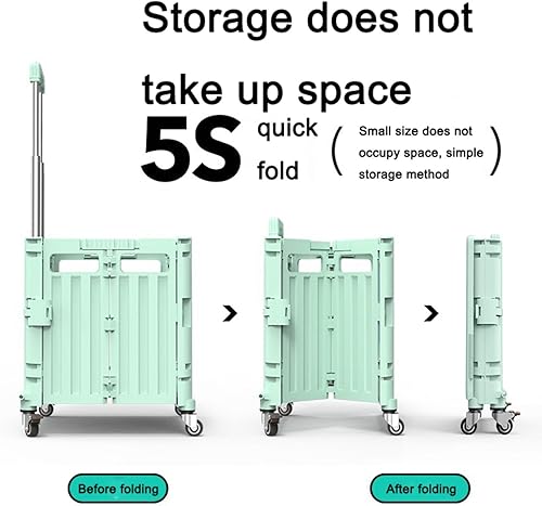 Miniatura 3 de Caja rodante con ruedas para profesores, carrito plegable para escalar escaleras con ruedas para subir escaleras y mango telescópico para compras,