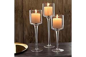 Small Clear Glass Candle Holder for Tea Light Candles and Weddings
