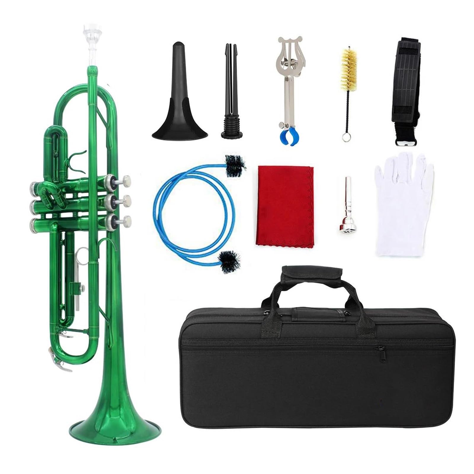 trąbka instrument Trąbka Bb Płaski Instrument Dęty Blaszany Duży Kaliber Tuba Z Ustnikiem W Pudełku Akcesoria Do Instrumentów Muzycznych (Color : 09)