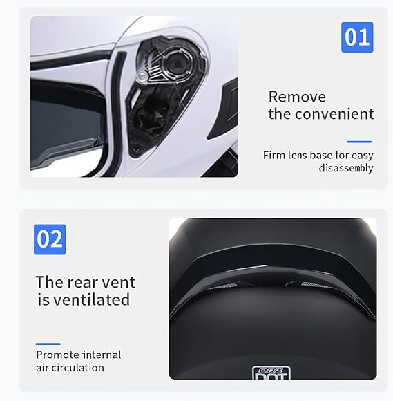 Motorcycle Full Face Bluetooth Helmet Double-Viso Cover Modular Flip Over DOT/ECE Approved Crash Helmet Moped Street Bike Crash Helmet for Men and Women F,L59-60CM