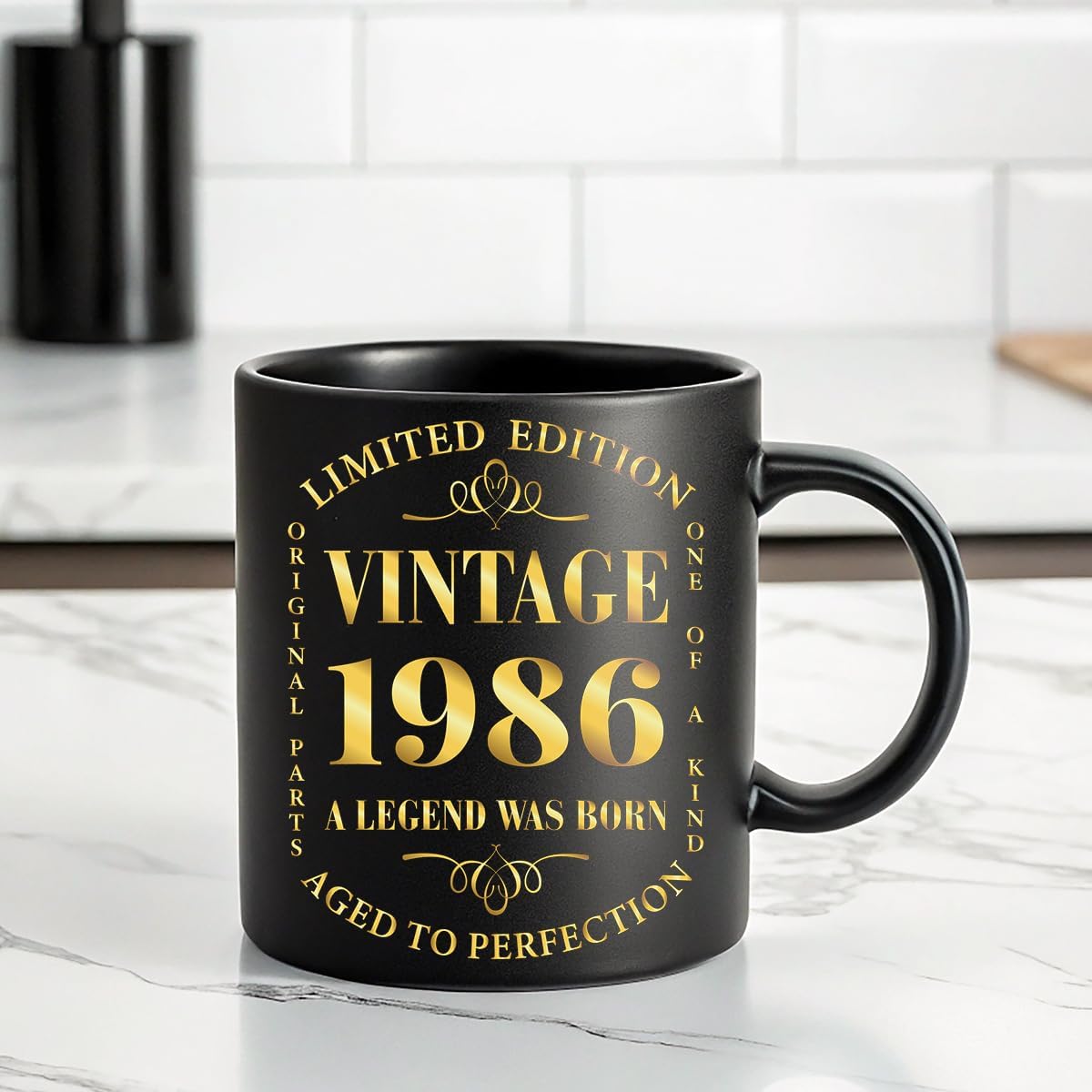 40th Birthday Gifts Women Men,1986 Birthday Gifts for Women Men Thirty Gift for 1985, Turning 40 Gift for Her Mom Dad Sister Best Friends，Vintage 1986 Mug Black - Image 7