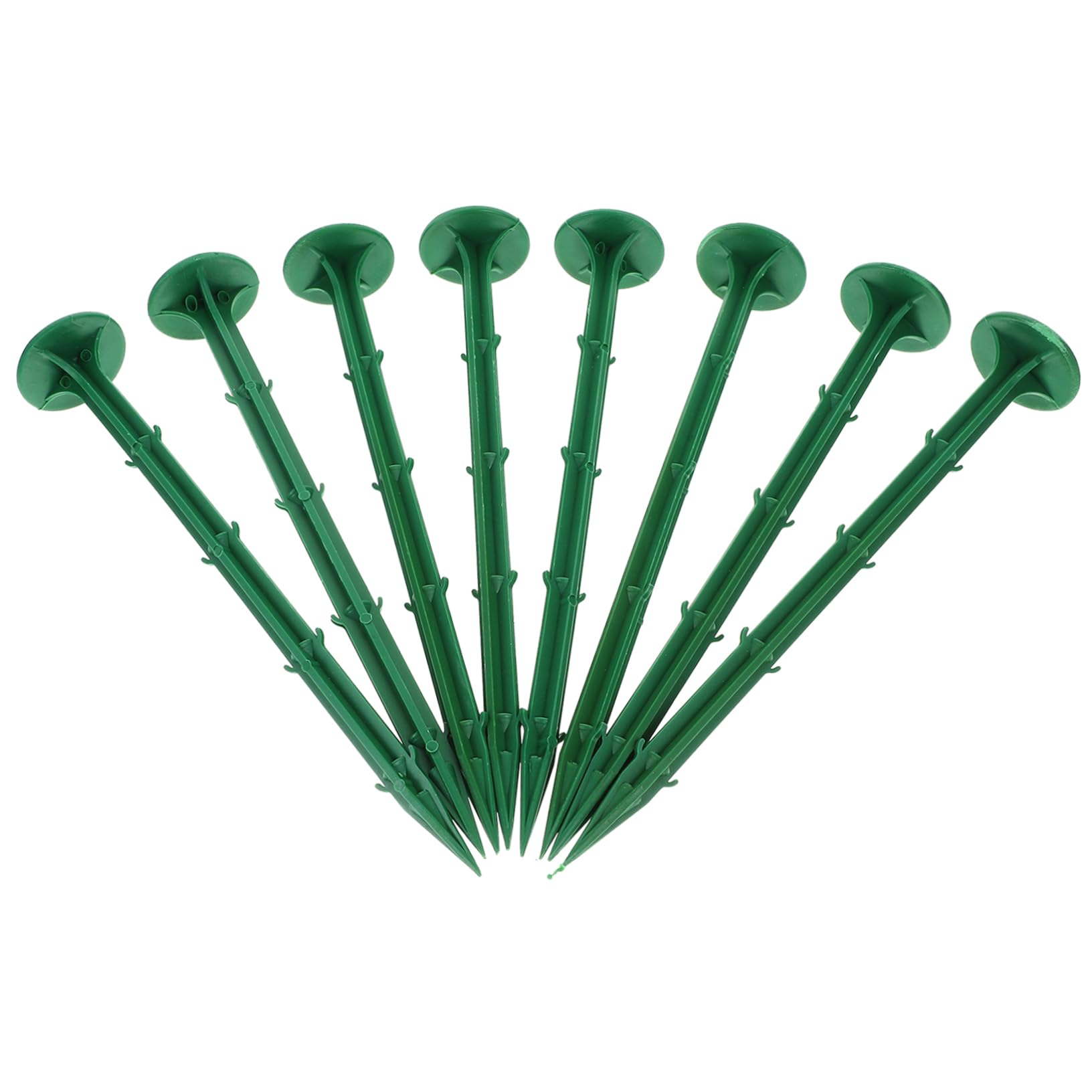 100 Piquets de Jardin en Plastique Vert pour Toile et Bâche