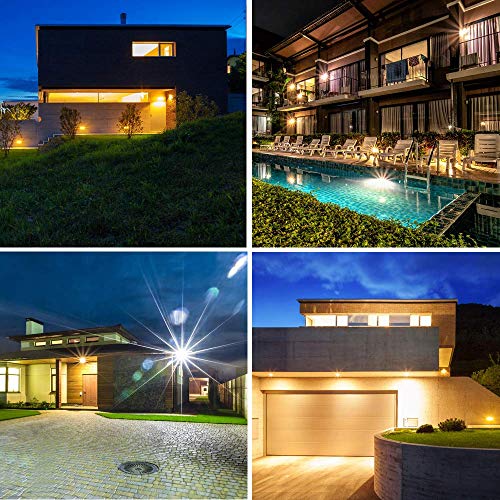 Aootek 182 Led Solar outdoor motion sensor lights upgraded Solar Panel to 15.3 in2 and 3 modes(Security/ Permanent On all night/ Smart brightness control )with IP65 Waterproof with Wide Angle(2pack)