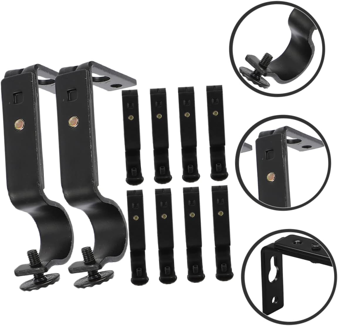 Garneck 10pcs Extendable Curtain Rod Ceiling Mount Brackets for Wall Blind Rod Bracket