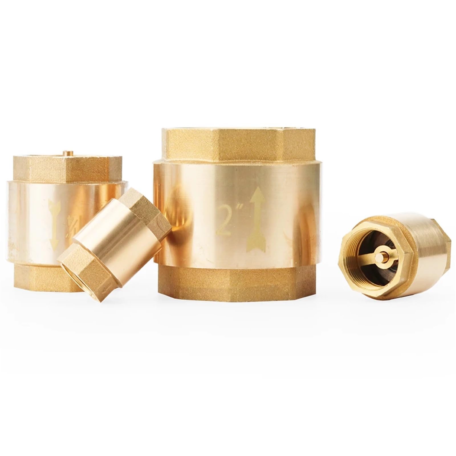 2 pezzi/5 pezzi 1/2 3/4 1 pollici ottone filettatura femmina valvola di ritegno a sollevamento verticale a molla in linea DN15/DN20/DN25 unidirezionale di non ritorno for acqua 1 pezzo (Size : 1/2",