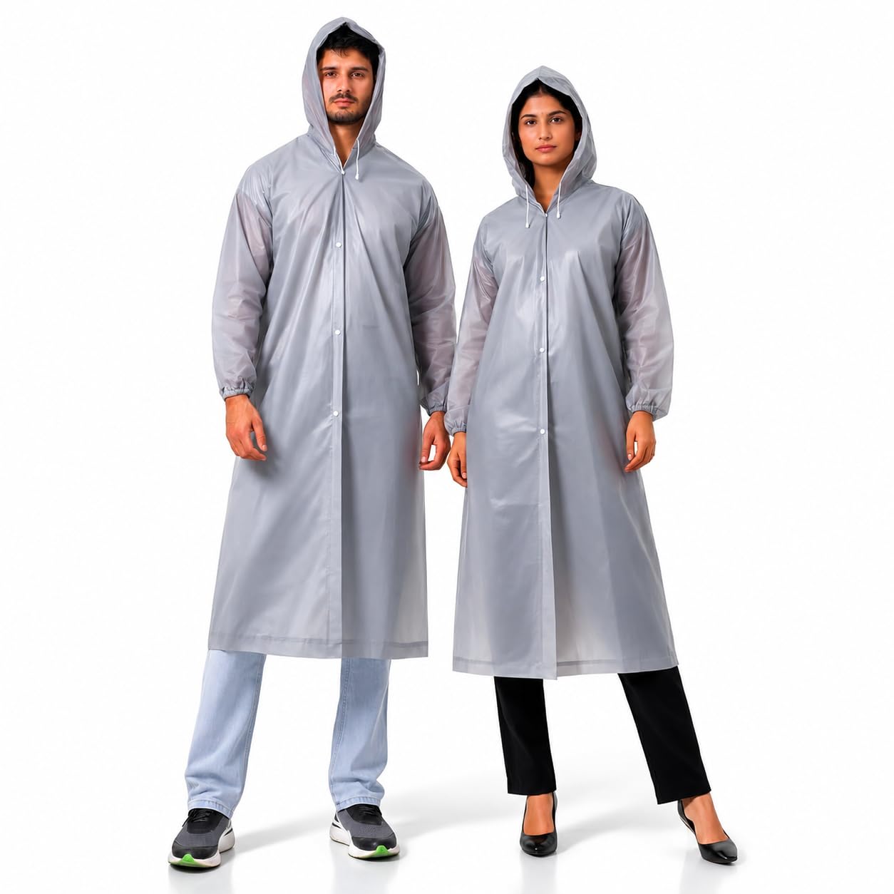 Shekki EVA Reusable Raincoat with Hood, Dark Grey, Universal Fit-picture-23