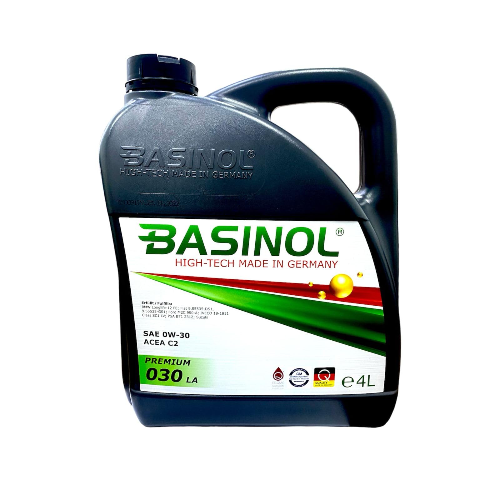 Engine Oil Premium 030 LA, 4 Liters, Synthetic Oil, SAE 5W-40, ACEA A3/B4, API SN/CF, Racing Engine Oil