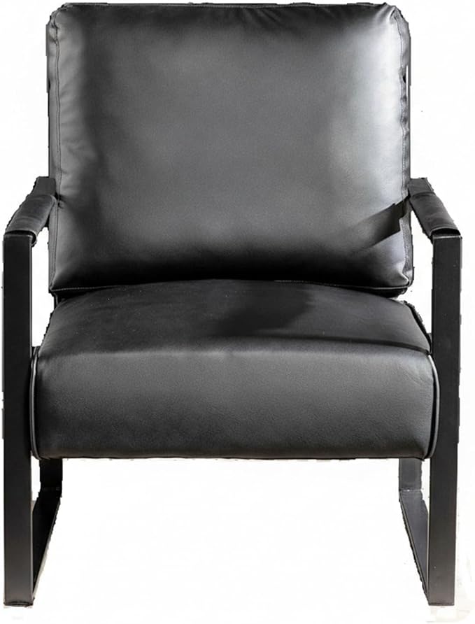 Sillón clásico moderno mid century Negro Piel sintética miniatura 3