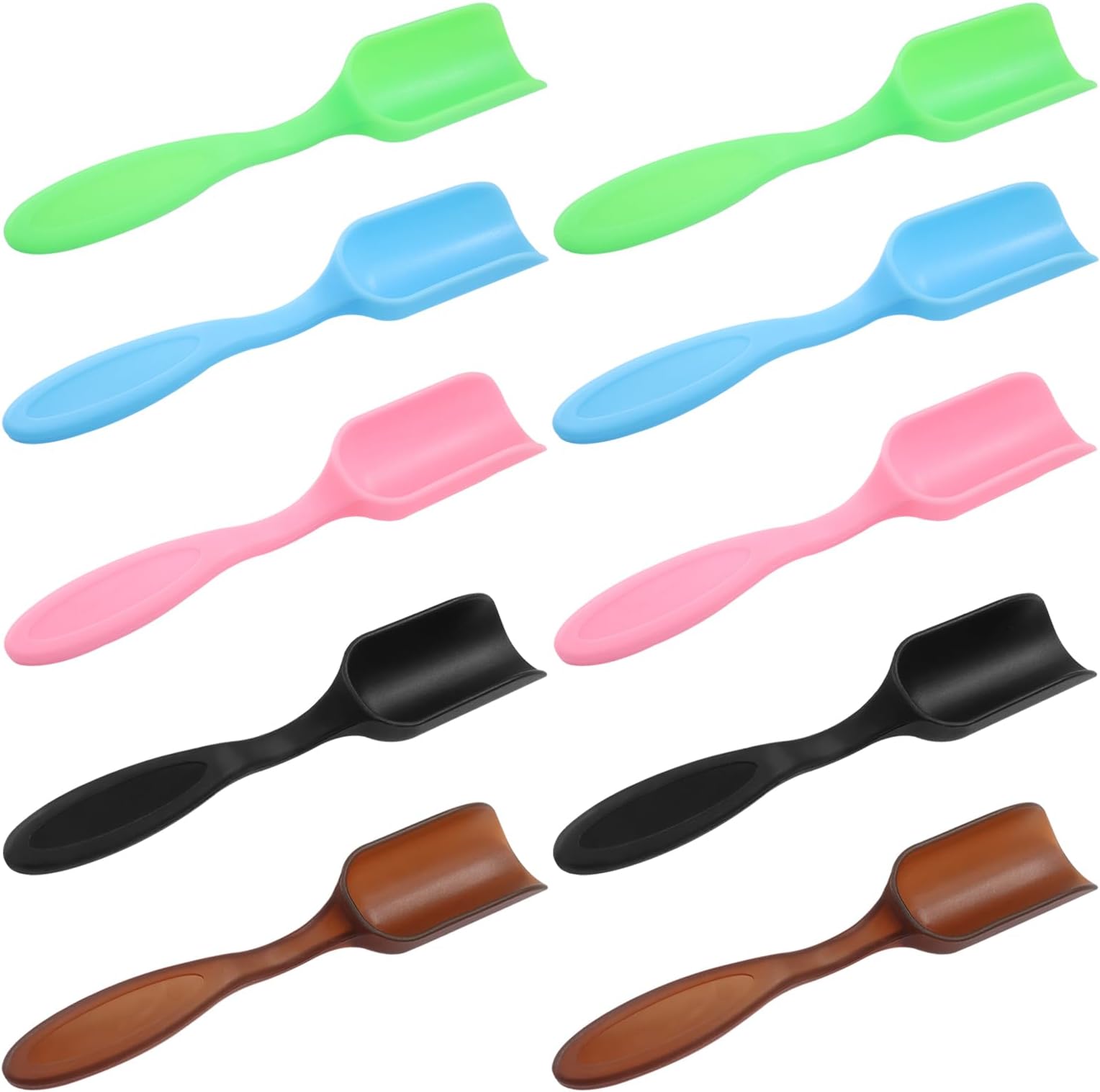 10Pcs Plastic Mini Gardening Shovel Spoons Soil Scoops, Colorful Mini Shovel for Planting, Digging, Transplanting Succulents, Potted Flowers, or Milk Powder, Lightweight and Easy to Clean