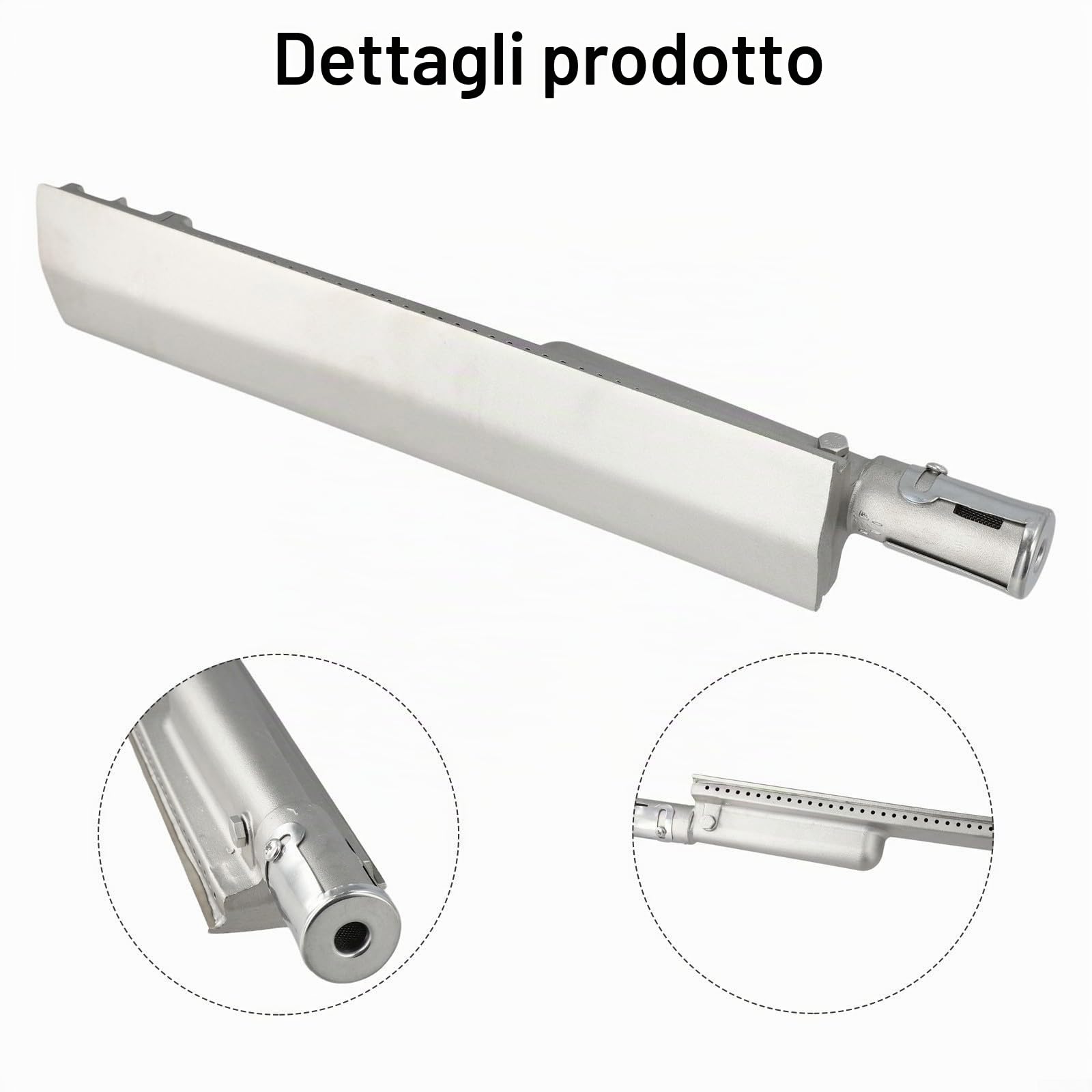 Bruciatore per barbecue in acciaio inox 304 da 40,6 cm, per propano e gas naturale, sostituisce ghisa, 10 anni (fornello di fusione)