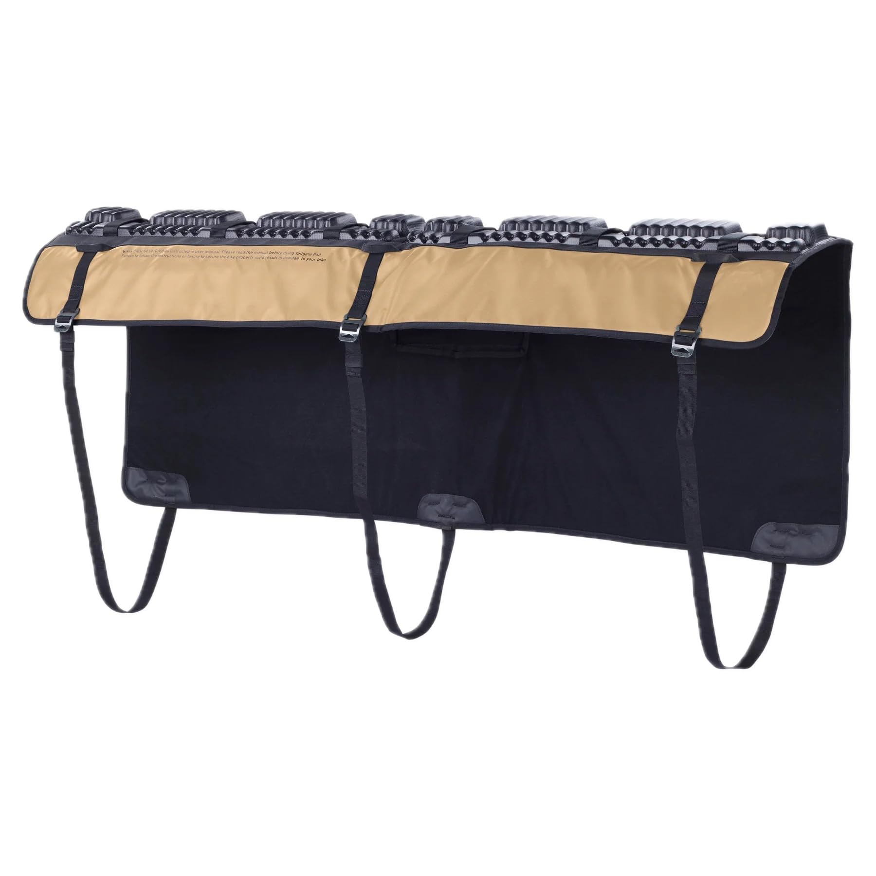 EVOC TAILGATE PAD CURVE Transport rowerów górskich dla pickupów z zakrzywioną tylną klapą, bagażnik rowerowy (kompatybilny z rowerami elektrycznymi, zakrzywiony, rozmiar: L/XL), piaskowy