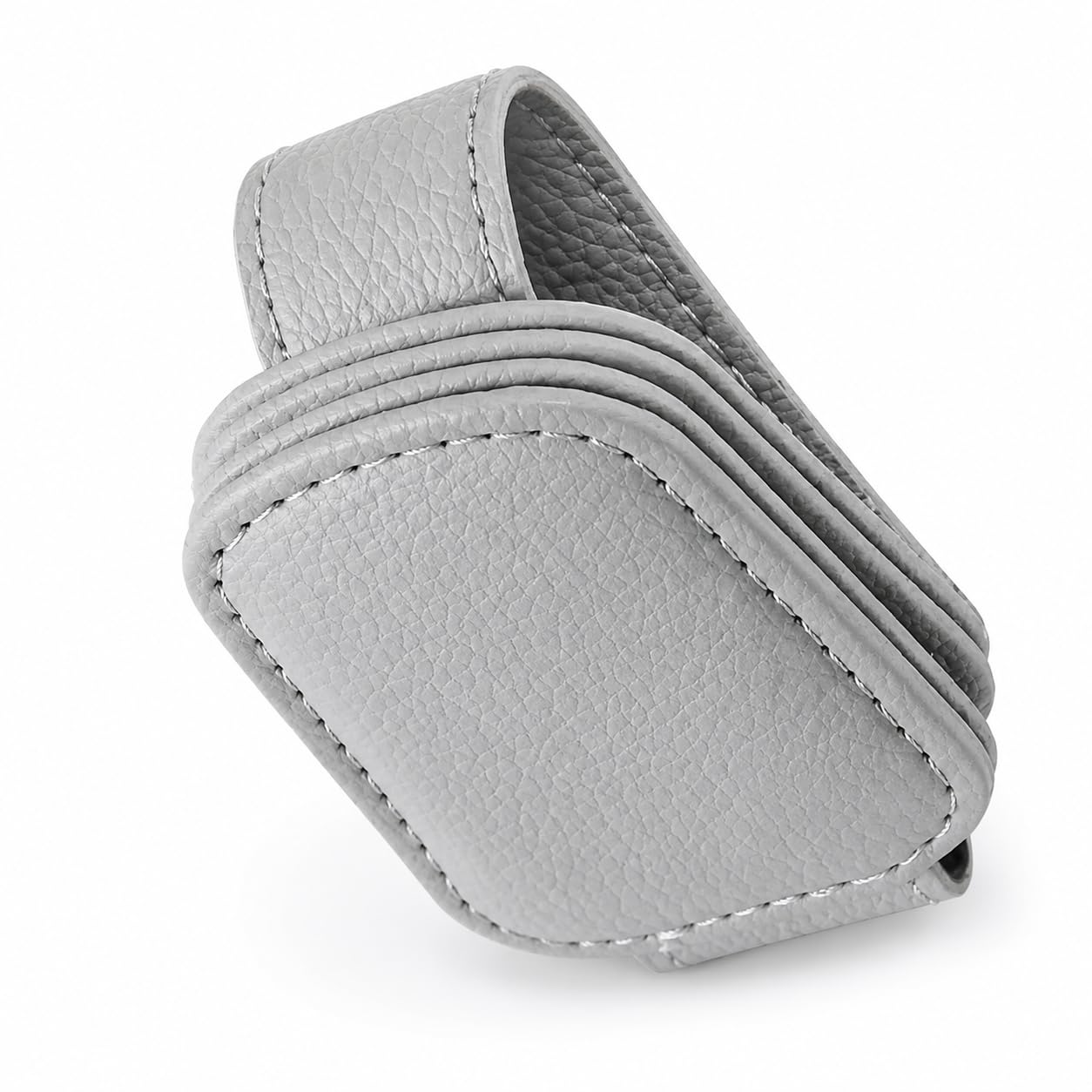 EUIUHCAS Magnetic Leather Sunglasses Holder for Audi Q2/Q2L/Q3/Q4/Q5/Q6/Q7/Q8/R8, Car Sun Visor Glasses Clip Organizer,Grey