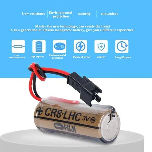 Miniatura 3 de Paquete de 6 baterías no recargables para Fuji FDK CR8.LHC 3V 2600mAh CR8-LHC con enchufe negro