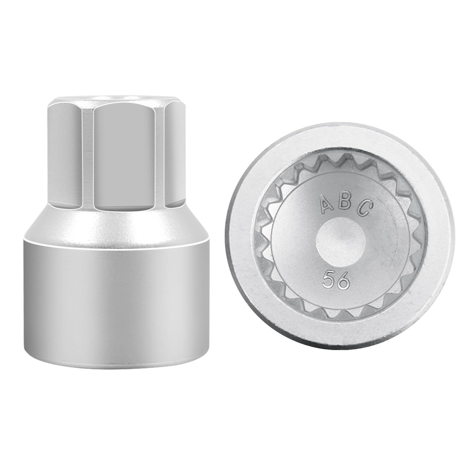 JEUCLEL ABC-56 20Pt Outer Ring 4mm Wheel Locking Nut Key for Porsche VW Toureg Panamera/Cayenne/Macan/Cayman/SUV, Lock Nut Socket Adapter, Anti-Theft