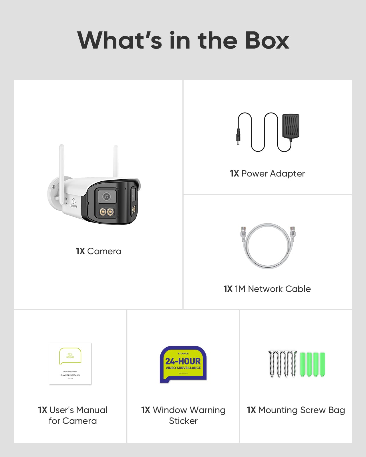 SANNCE 4MP WLAN Kamera Outdoor Dual-Objektiv, WiFi 6, ohne microSD