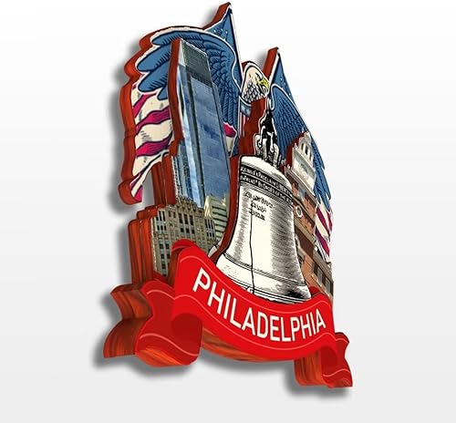Miniatura 2 de Imán para nevera de Filadelfia, Pennsylvania, Estados Unidos, América, colección de madera, madera 3D, hecho a mano, recuerdos de la ciudad, imán