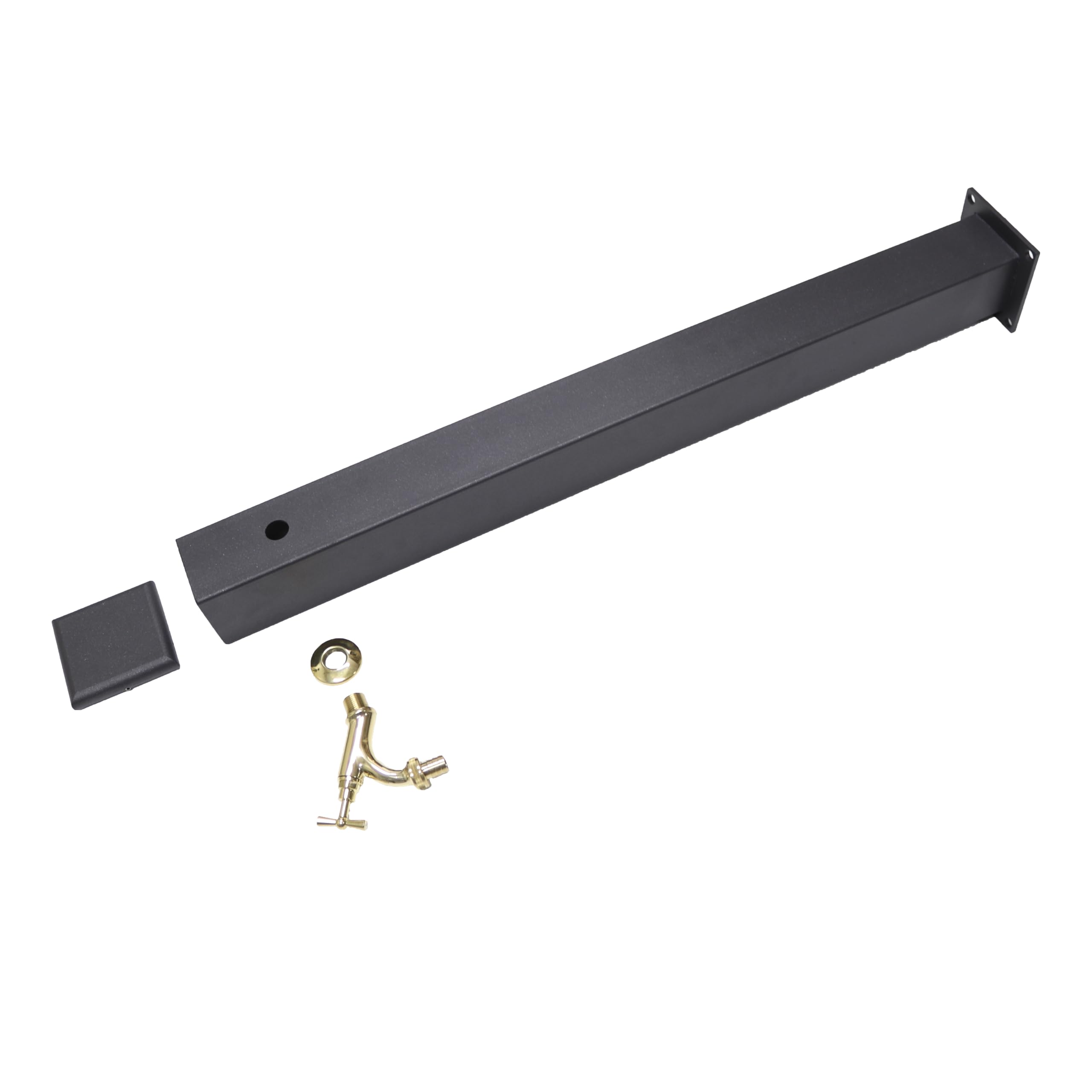 FONDERIA BONGIOVANNI Fuente de columna modelo Olimpia de acero con grifo de latón pulido 303L para exterior casa jardín color gris hierro fundido