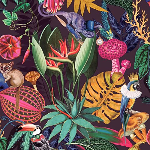 Pays des Merveilles Tropical Papier Peint Prune Holden 91192