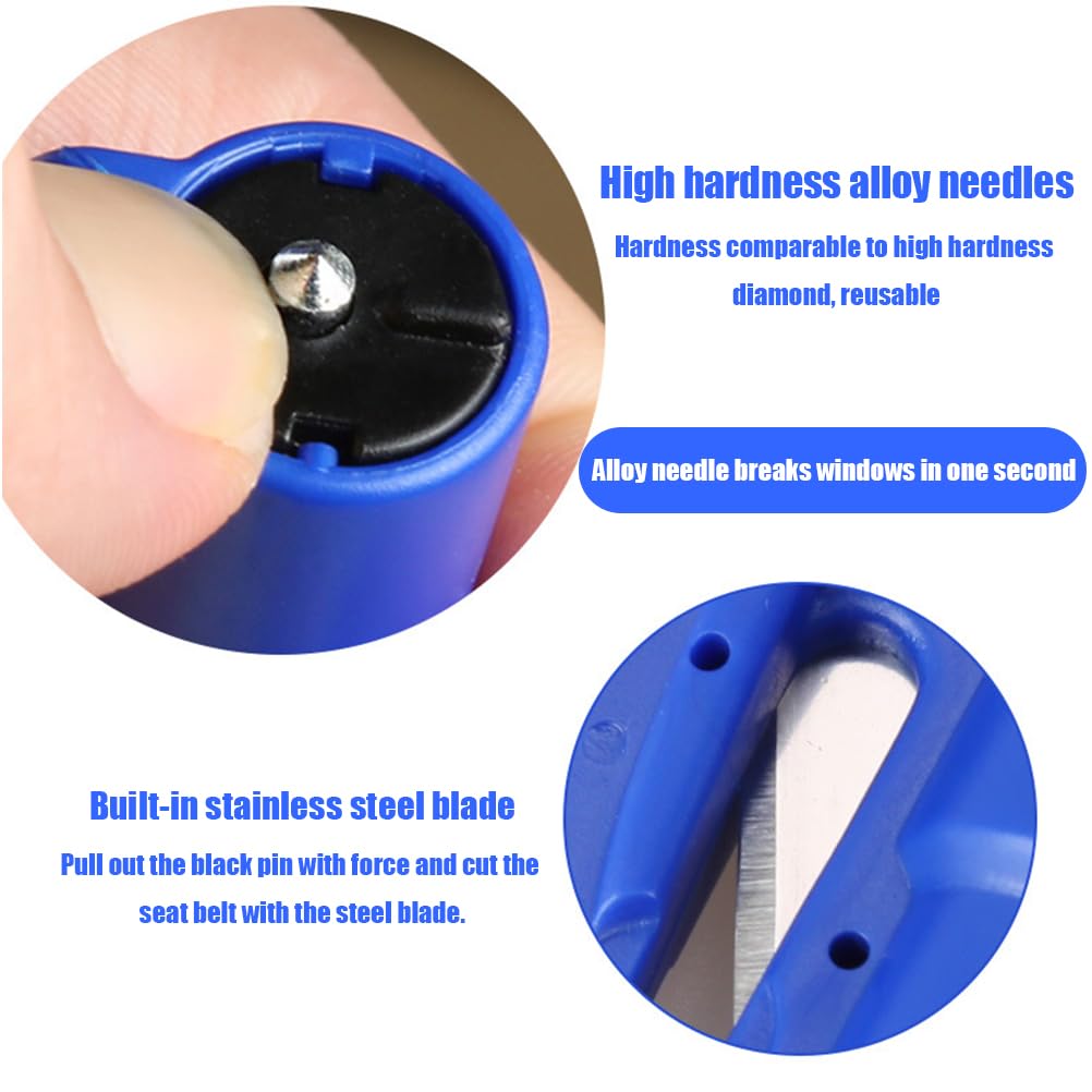 2pcs Car Escape Tool mit Clip Car Safety Keychain: 2 in 1 Seatbelt Cutter und Window Breaker, Car Safety Hammer, Seatbelt Cutter, Emergency Hammer mit Seatbelt Cutter, Escape Tool für Autos, Busse