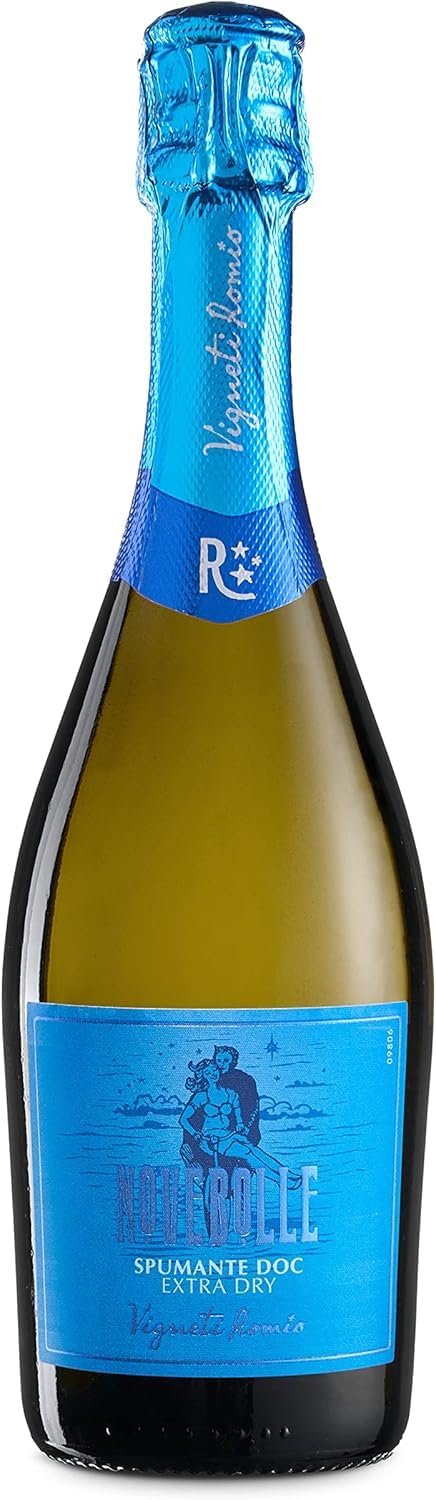 Vigneti Romio Weißer Schaumwein Novebolle Romagna DOC, frischer Geschmack mit fruchtigen Noten, 11,5 Prozent Vol., Karton mit 6 Flaschen 750 ml