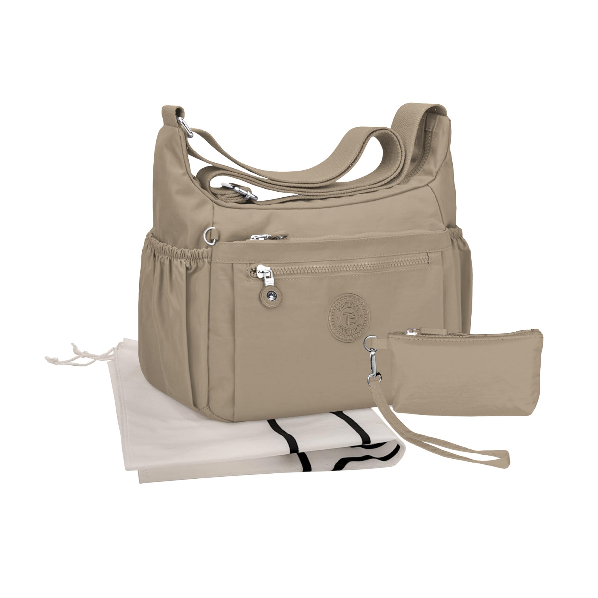 Tanti Baci Borsa a Tracolla Donna Impermeabile, Borsa a Spalla Grande, Multitasche con Tracolla Regolabile e Gancio Portachiavi Interno, Crossbody Leggera per Lavoro, Viaggio e Shopping