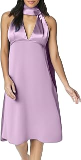 Genérico Top Punk Vestido Corto con Tirantes Cuello en V, Espalda Desnuda, Color Sólido Falda Encaje