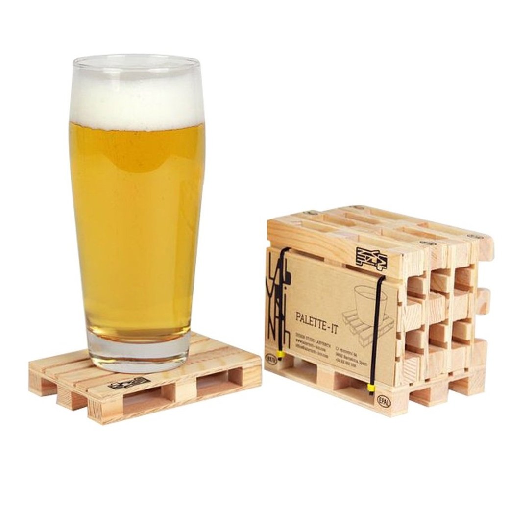 Palette-It Euro mini wooden Pallet Coasters (Pack of 5) Drink Coasters Set of 5