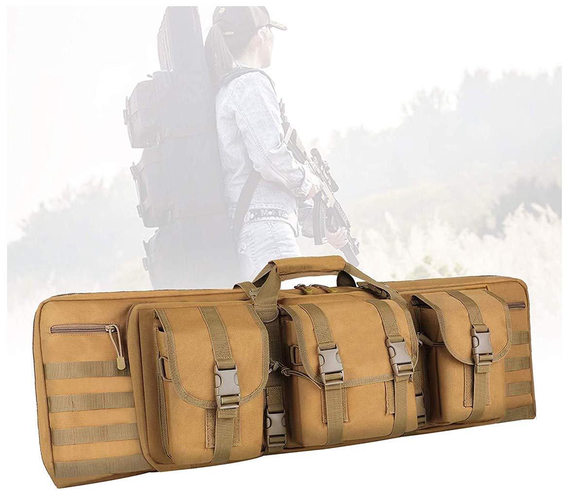 Custodie per fucili Custodia per fucili da 36", Doppia borsa per fucili con morbida protezione imbottita, Custodia morbida per il trasporto di fucili ad aria compressa, Tessuto Oxford 900D, Borsa per