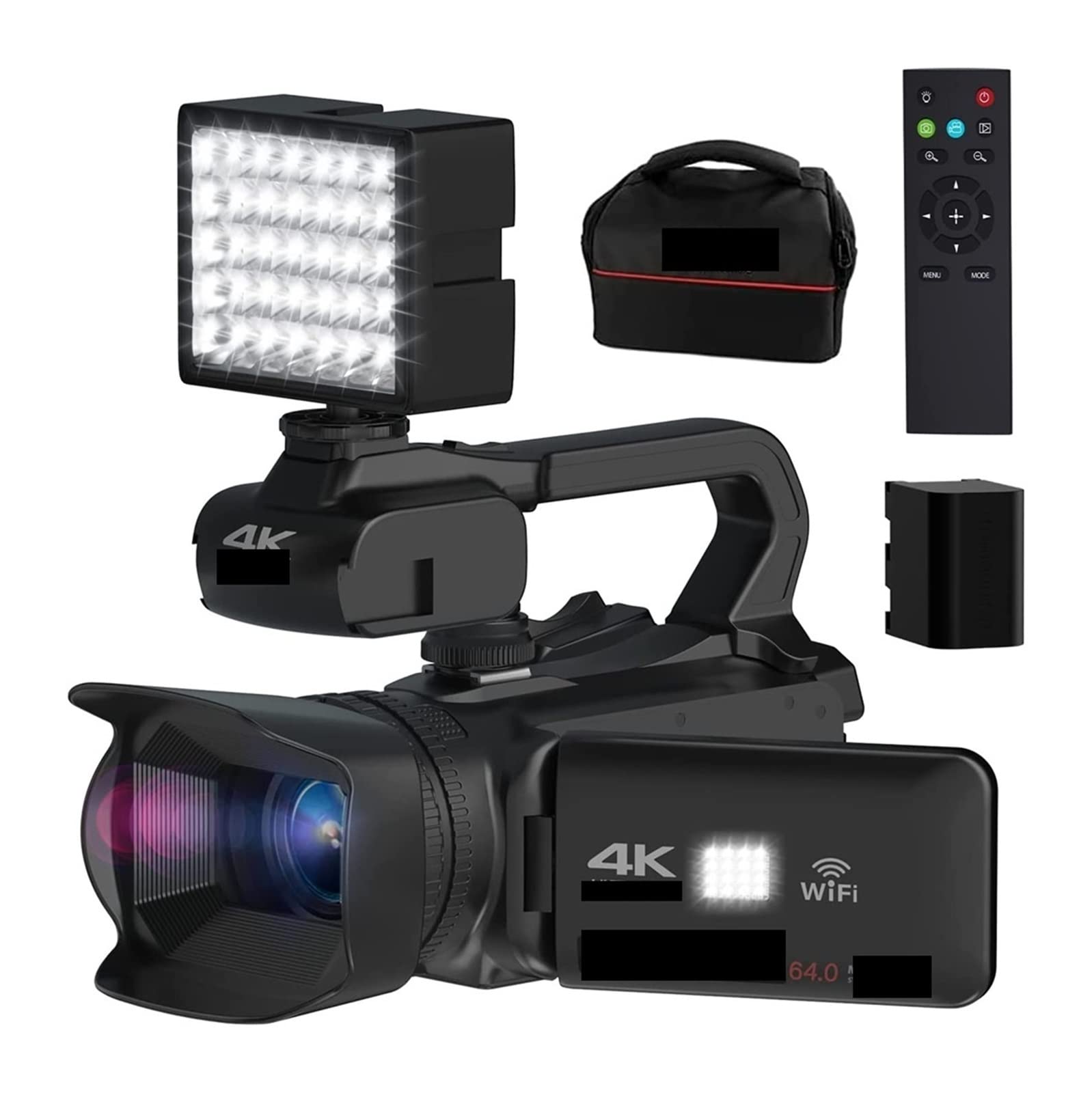 Videocamera Telecamera Videocamera Vintage Full 4K 60FPS for Streaming Live Vlog 18X 64MP AF Registratore Digitale Ruota Schermo(with 32G SD Card,with Microphone)