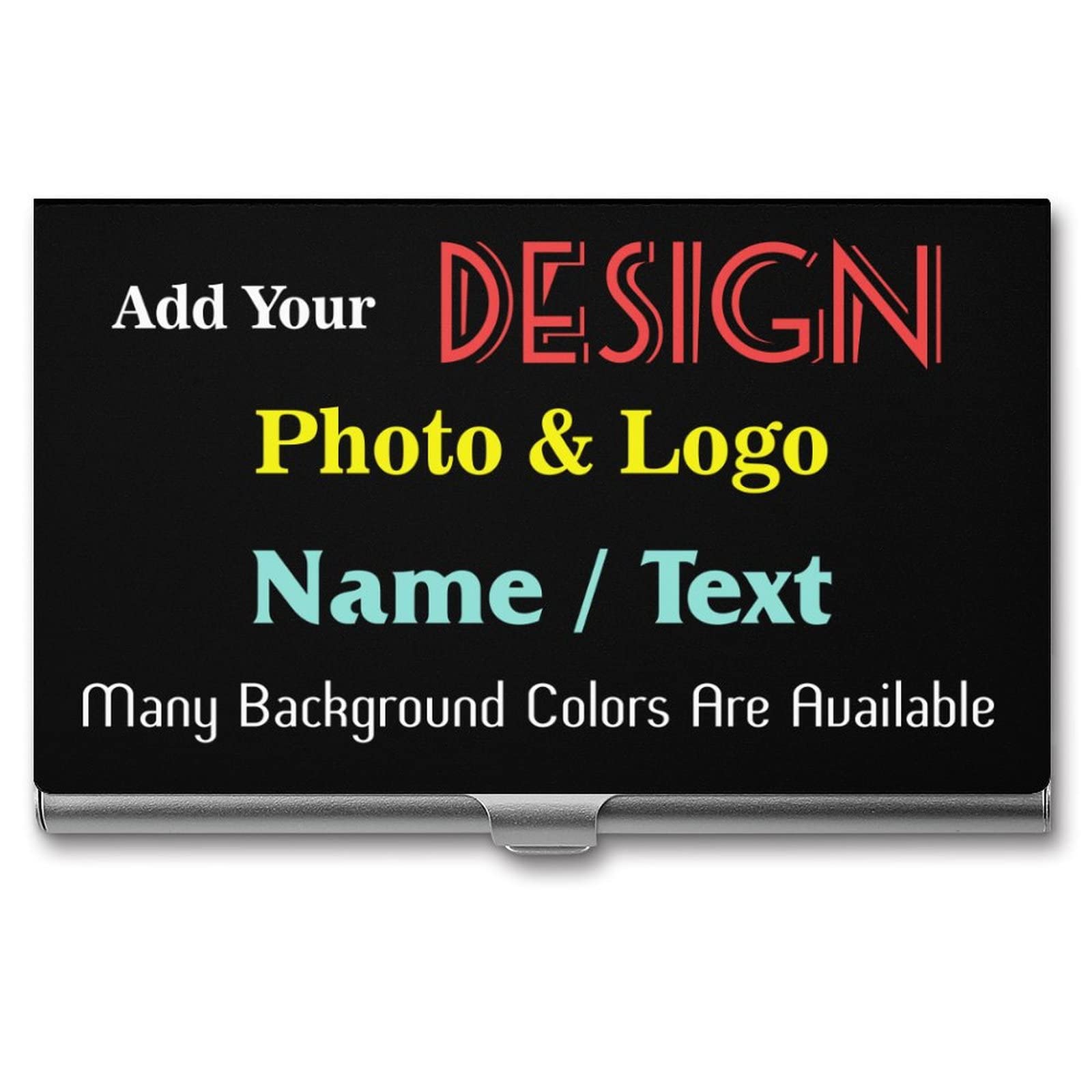 XIAYPRL Custom Business Card Holder Case with Your Logo Photo Text Name, Personalised Metal Business Card Holder Box Style for Women Men