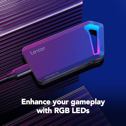 Miniatura 5 de Lexar SSD portátil SL660 BLAZE de 1 TB, compatible con PS5, PS4, Xbox, PC y Mac, lectura de hasta 2000 MBs, LED RGB, USB-C, USB 3.2 Gen 2,