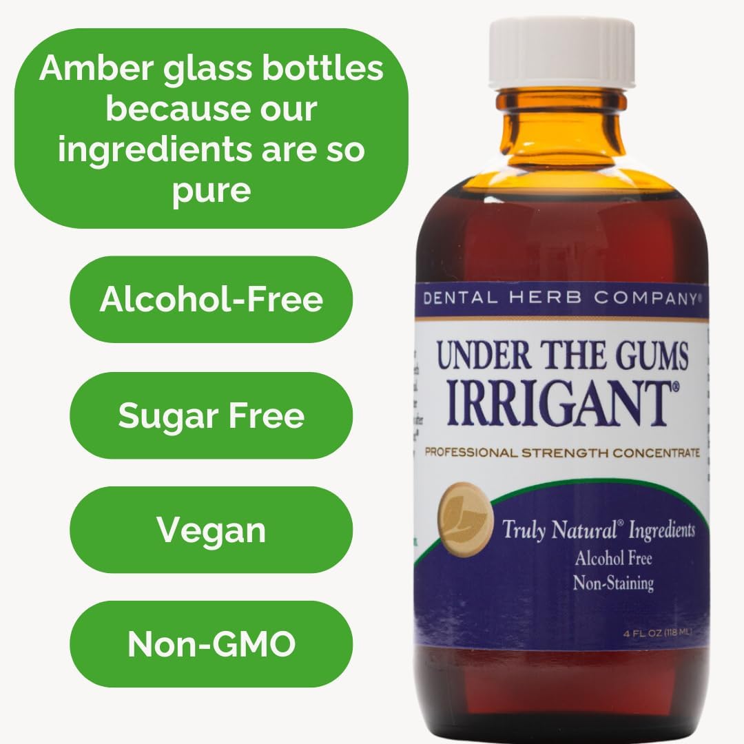 Under The Gums Irrigant Solution – Alcohol-Free, Vegan Herbal Solution for Water Flossers & Oral Irrigators – Supports Gum Health Naturally - (45 Day Supply) by Dental Herb Company - Image 3