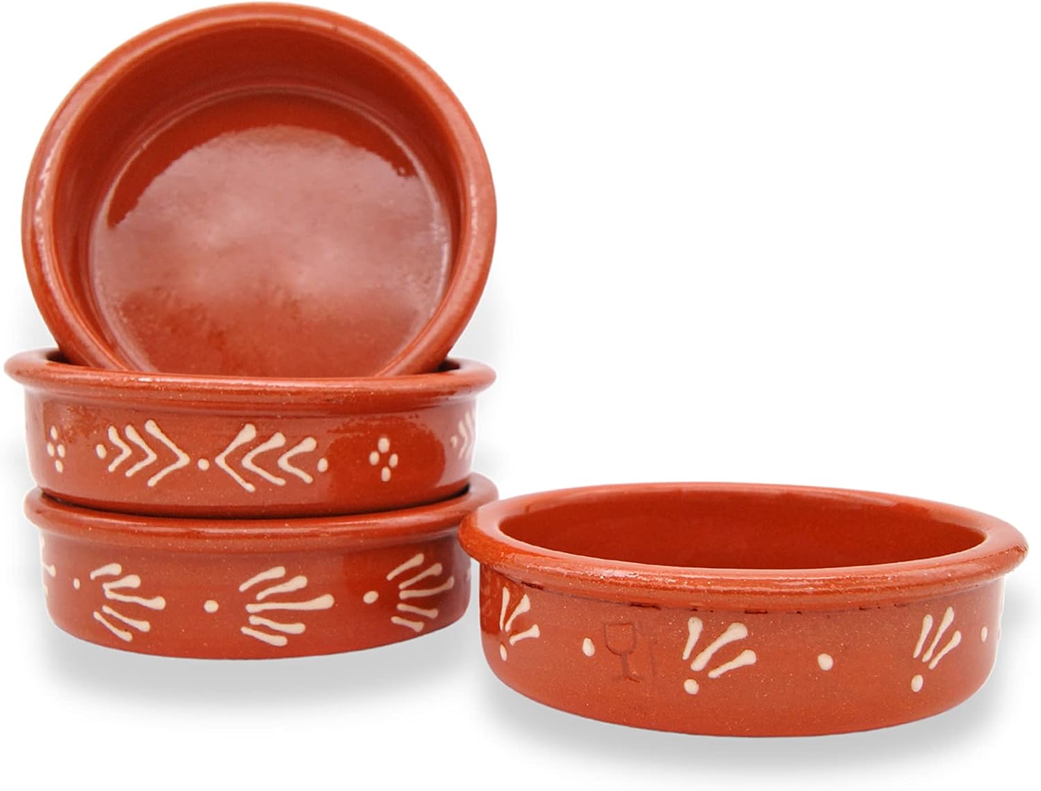 Portuguese Pottery Terracotta Glazed Clay Crème Brulée Dish