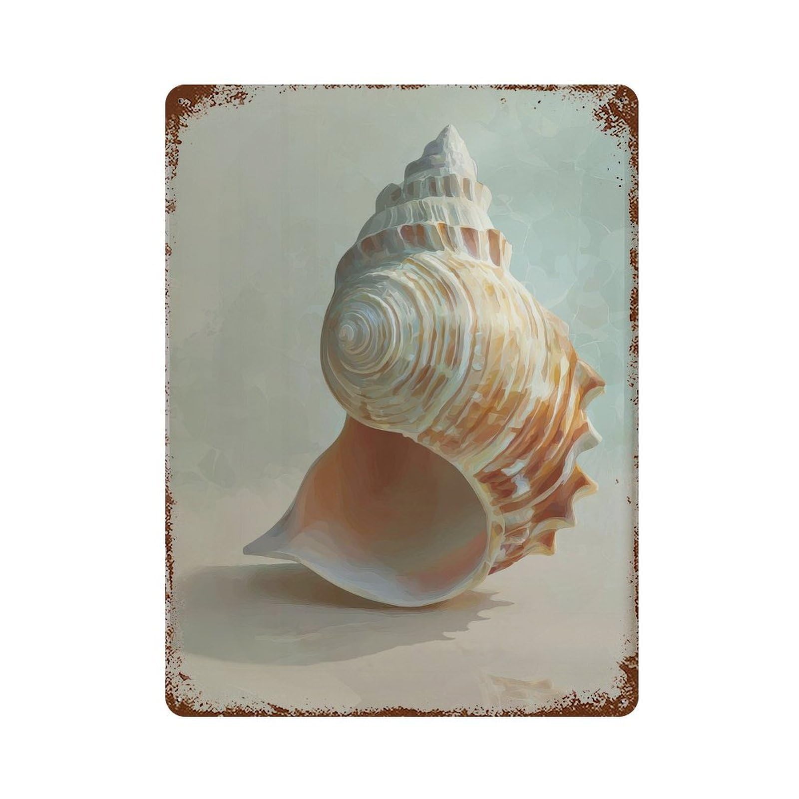 xiaoxiaoshen Seashell. Realistic Coastal Wall Decor Art Metal Tin Poster Modern Home Decor Art Home Bar Shop Decorations Vintage Sign 40x30cm