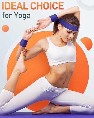 Miniatura 6 de Tanluhu Diademas deportivas para entrenar, hacer ejercicio, tenis, baloncesto, correr, de tela de rizo, de algodón, para exteriores, para hombres y