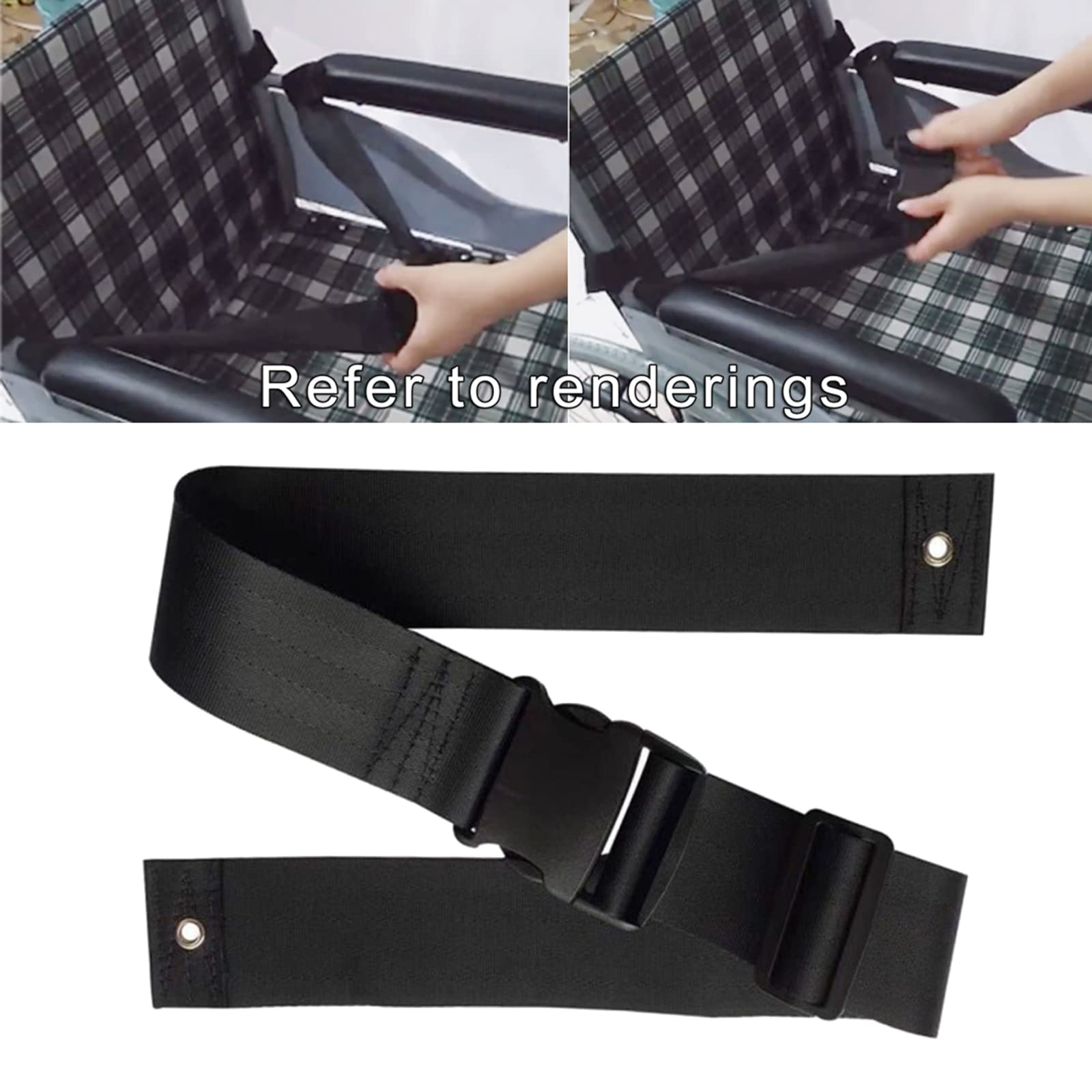 jojomis Los cinturones de seguridad duraderos para silla de ruedas se utilizan para cuidar de los pacientes, correas de arnés de cojín con hebilla de fácil liberación, 2 etapas