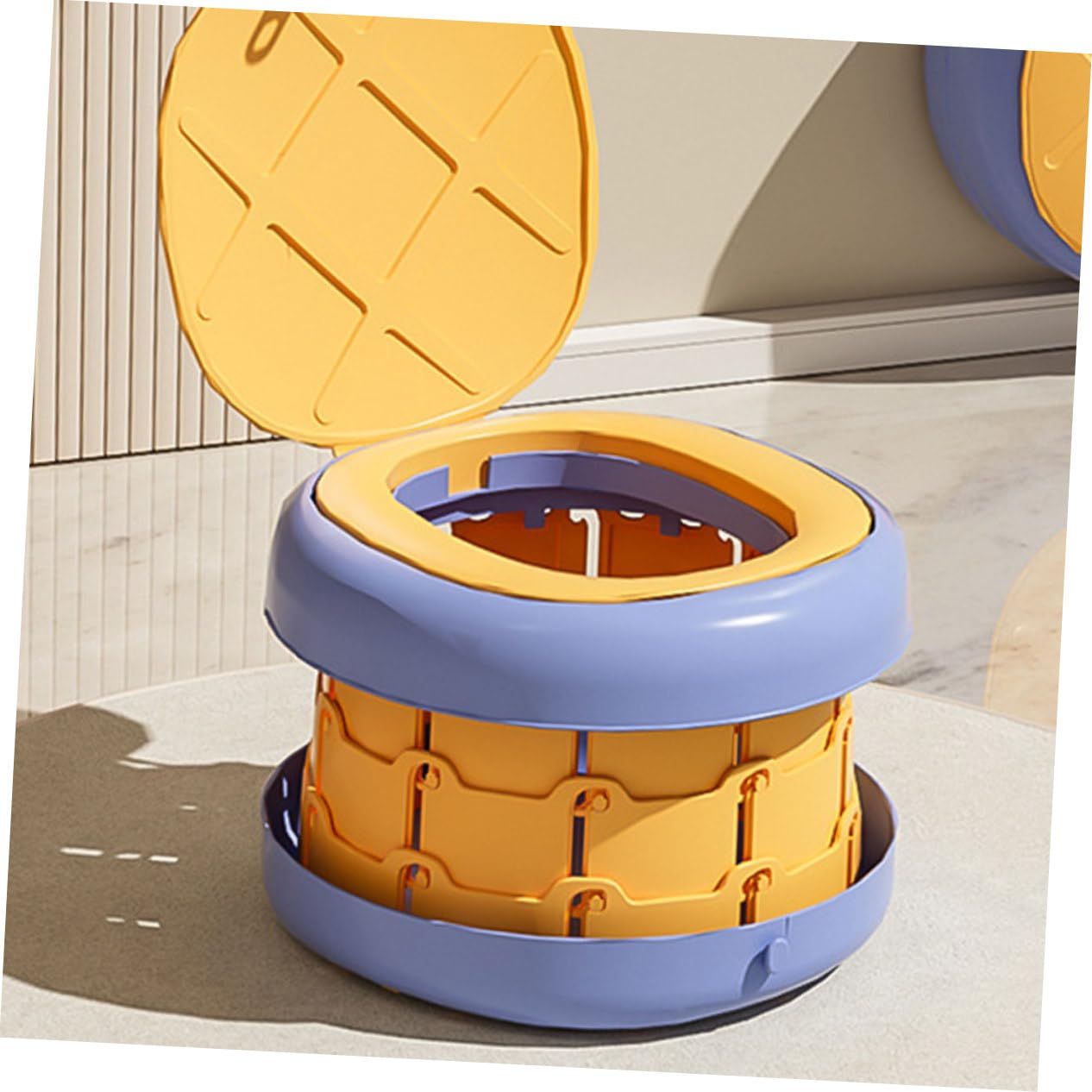 Abaodam 1 Set vasino per bambini vasino pieghevole per bambini toilette portatile per bambini vasino portatile vasino vasino ribaltabile vasino da viaggio PU Yellow