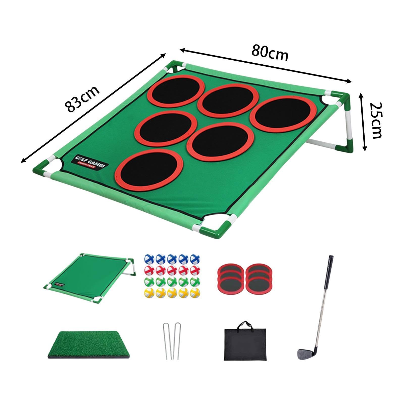 Sharplace Golf Pong Set Golf Putter Green Mat Indoor Outdoor Chipping Practice Game for Kids Party Birthday
