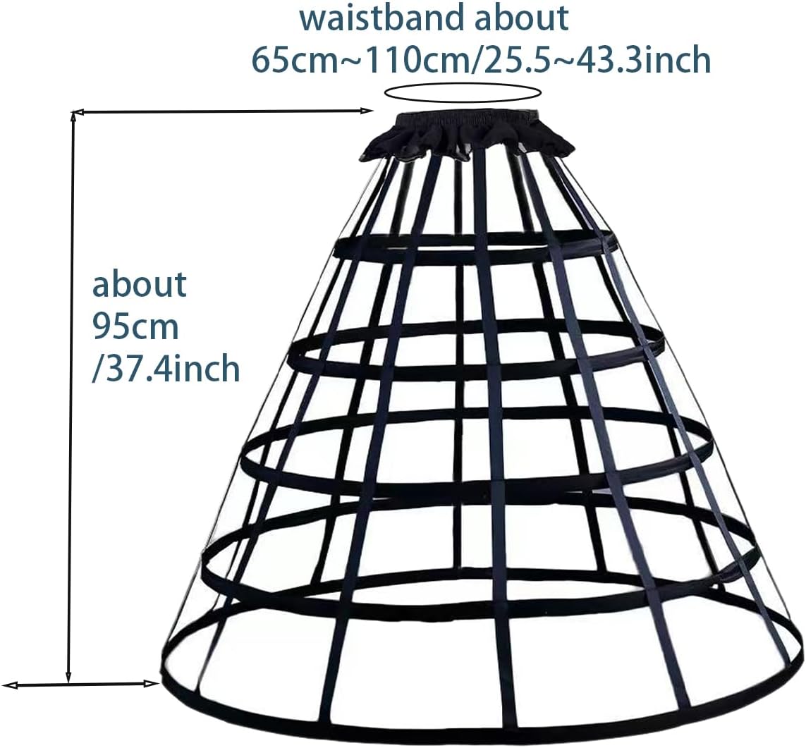 5 Hoop Cage Skirt Petticoat Crinoline Victorian Masquerade Ball Gown Hoop Cage, One Size - Image 3
