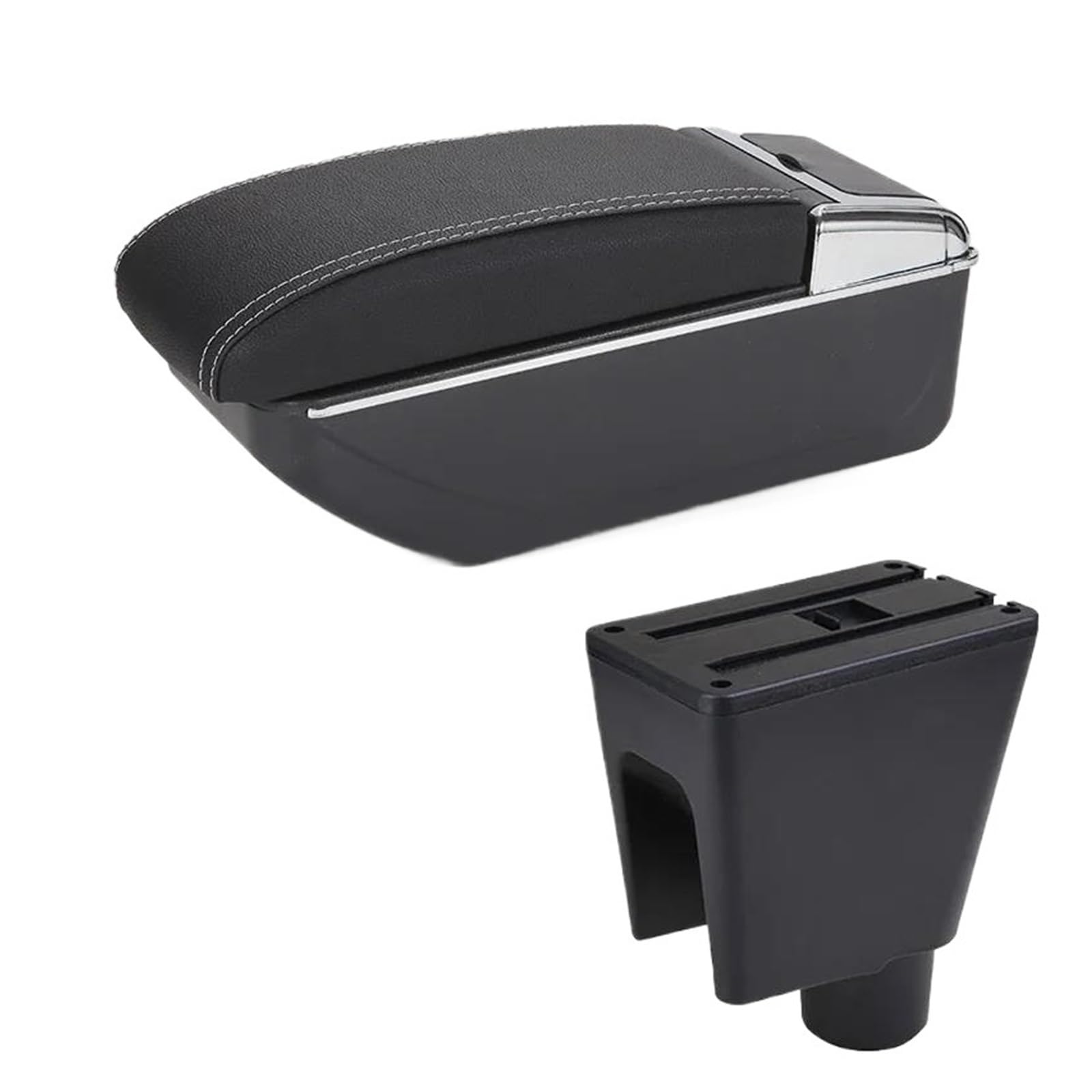 REOKIP Car Armrest Box Center Console Storage Box For Chevrolet For Spark III For Aveo T200 Car Arm Rest Box(Black white NO USB)