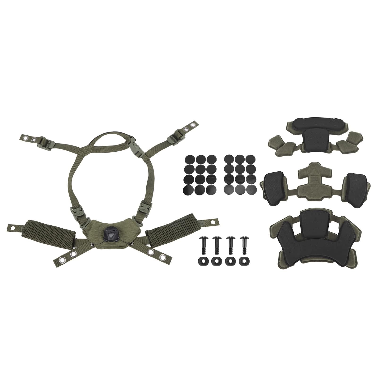 SystèME de Suspension de Cadran de Casque, Mentonnière, Jeu de Coussinets de Casque, Forte compatibilité pour Wendy for ME (Éponge Vert Armée)