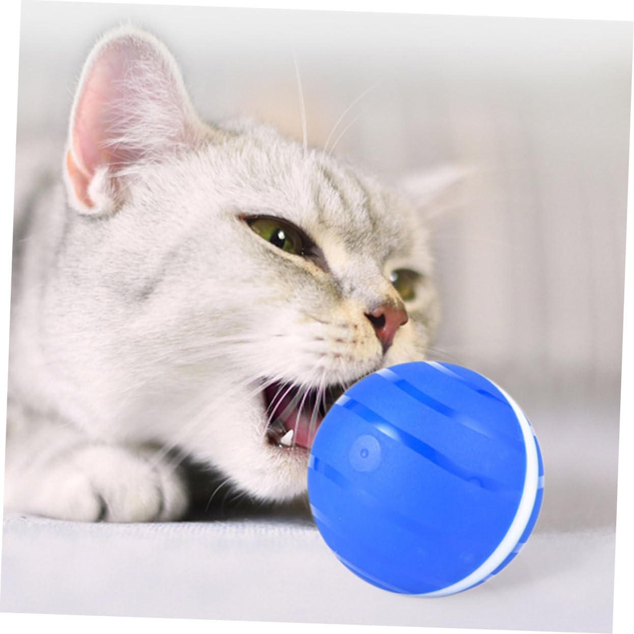 Happyyami 2 Piezas Pelota de Juguete para Mascotas Juguete automático para Gatos Pelota iluminada Gato Juguetes Juguete pequeño Mascota Jugando a la Pelota Gato rodando Bolas USB AbS