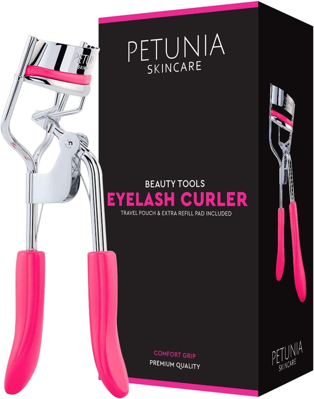 Eyelash Curler With Silicone Refill Pad Clip Best for Long Eye Lashes with Lash Lift Fits All Professional Eye Shape Essential Cosmetic Makeup Accessories for Ladies