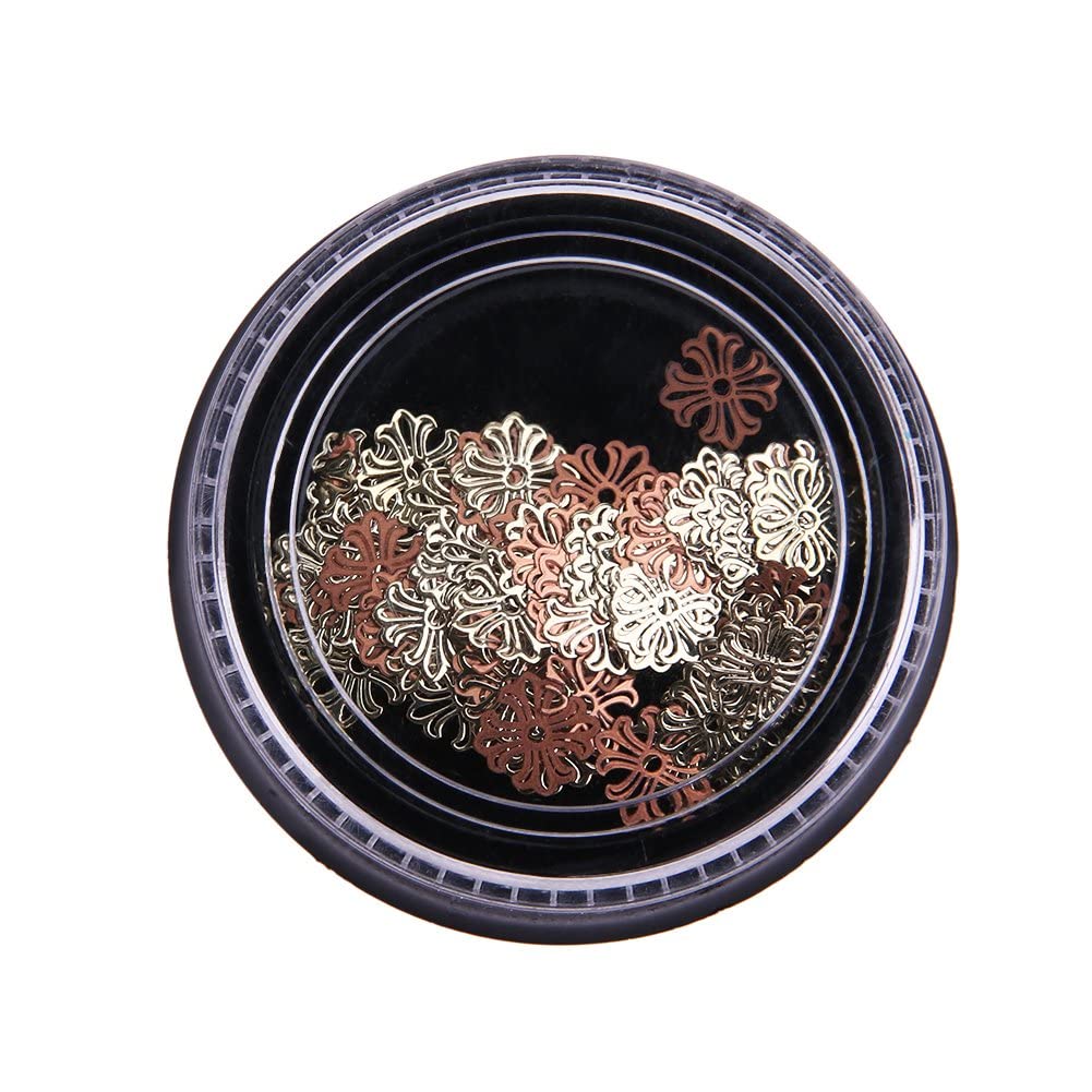 GlobalNiche® Ultra-Thin Gold Metal Studs Flower Jewelry Floating Locket Charms Diy Decoration Diy (73054)