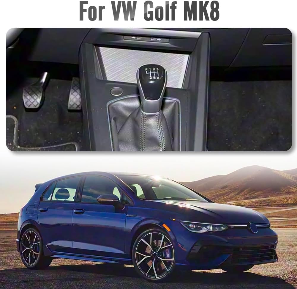 Genuine Carbon Fiber MT Gear Shift Knob Cap for VW Golf MK8 GTI GTE GTD Golf R 2021 2022 2023 2024 2025 Gear Lever Head Cover Trim (Glossy Carbon Fiber)